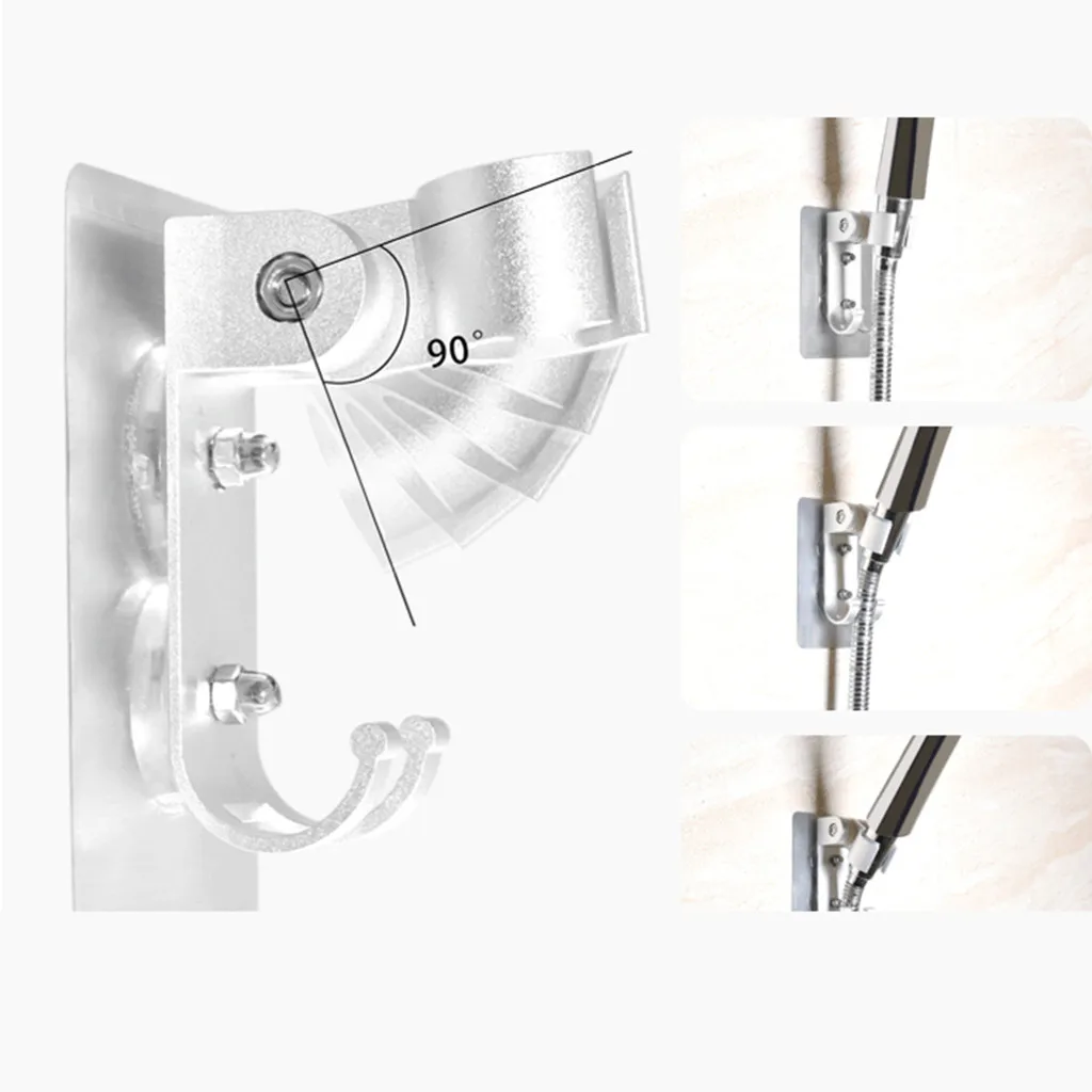 

Shower Head Handset Holder CHROME Bathroom Wall Mount Adjustable Bracket