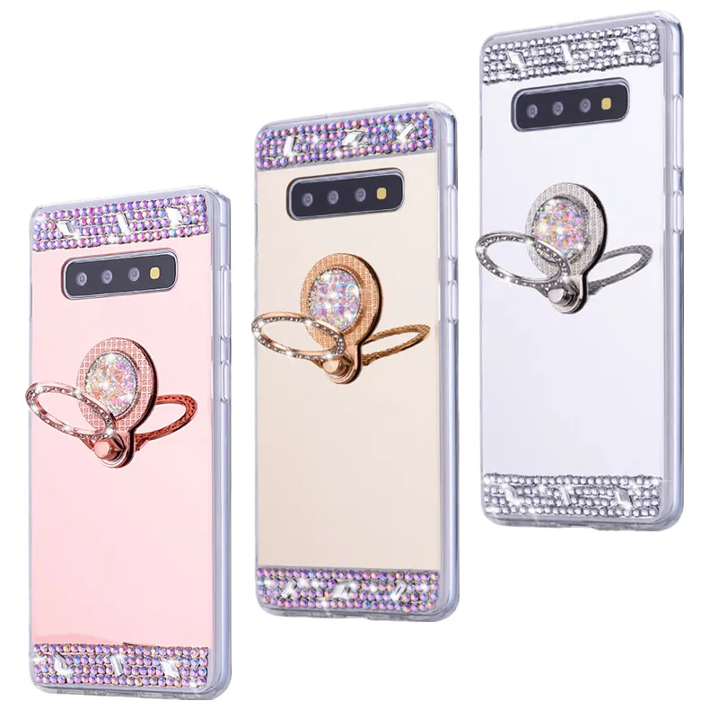 

Mirror case for Samsung Galaxy s10 plus case bling diamiond cover for samsung s10e s8 s9 s7 s6 edge plus phone shell back covers
