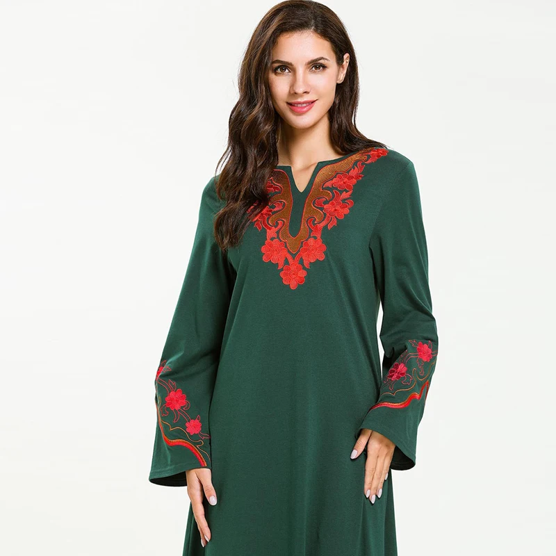 Vestidos мусульманское платье кафтаны для женщин; большие размеры абаи халат Рамадан Арабский исламский платье хиджаб Турции кафтан Дубай