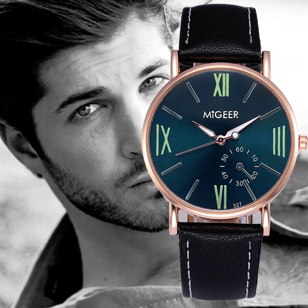 

Top Luxury Brand Men's Quartz Watch Leather Strap Simple Watches Men thin Fashion Business Analogue Fashion Clock reloj hombre