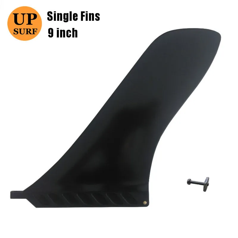 SUP Fins Single Longboard Center Fin Black 9.0&quotLength Plastic with Screw Hot Sale Surfboard |