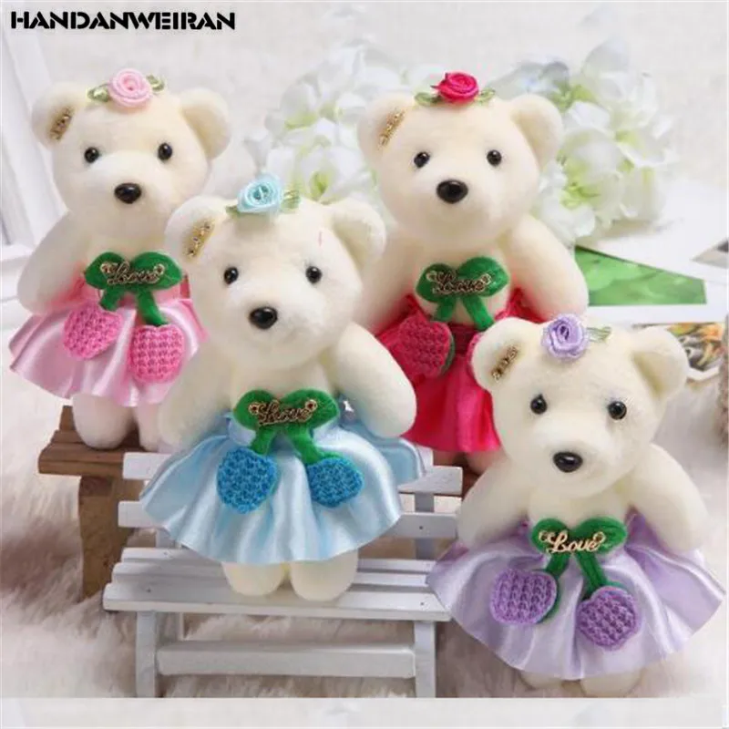 

4PCS Plush Foam Plastic Bear Toys Doll Cute Multi-Color Bouquet Bears Toy Valentine Gifts For Kids Wholesale Unisex Hot New 12CM
