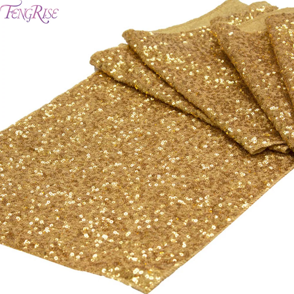 Fengrise Chemin De Table A Paillettes Or Rose Pour Decoration De Mariage Fete D Anniversaire Decoration De Nappe De Fete De Noel De Poule Aliexpress