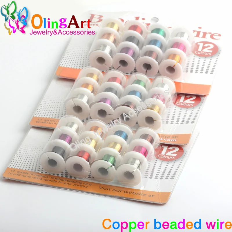 

OlingArt 0.3mm*3yd(2.74M) 1rolls/lot Copper wire line 2019 new 10 color beaded wire DIY Accessories with copper wire line