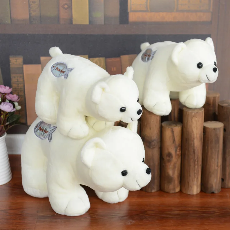 10 pcs/lot 23cm Teddy Bear Plush Toy Cute Kawaii  white bear Plush Stuffed Animals Toys gifts