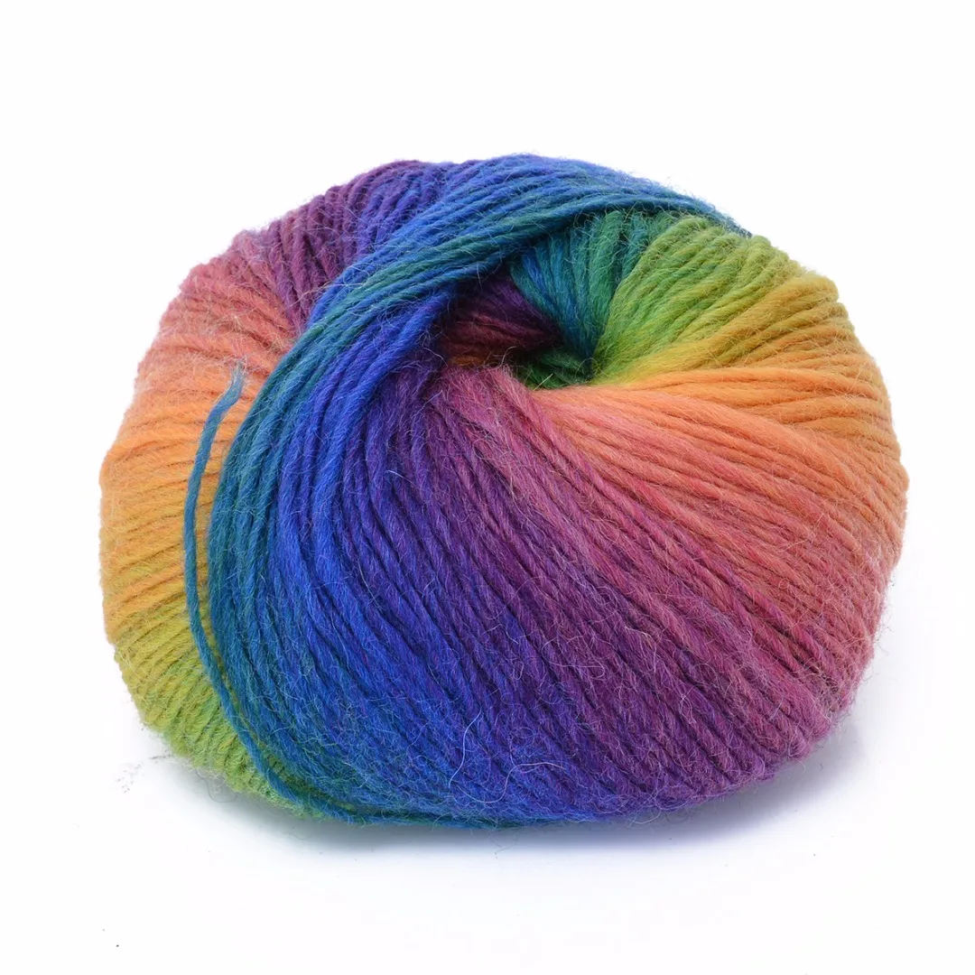 1 Ball Rainbow Knitting Yarn Wool 50g Colorful Soft Baby Cashmere Wool Child Hand Knitted Crochet Yarn for DIY Scarf Hat Clothes