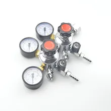 Экономичная двойная CO2 регулятор датчик для домашнего пивоварения CO2 регулятор, 0~ 3000psi, 0~ 60psi, CGA320r с 3/" колючая Shuttoff клапан