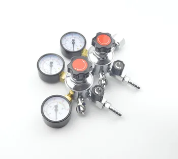 

Economical Dual CO2 Gauge Regulator Homebrew CO2 Regulator, 0~3000psi, 0~60psi, CGA320r with 3/8" Barbed Shuttoff Valve