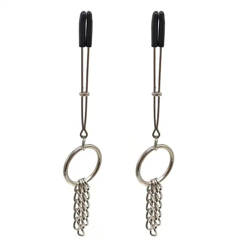 sexy small bdsm bondage nipple clamps with metal chain