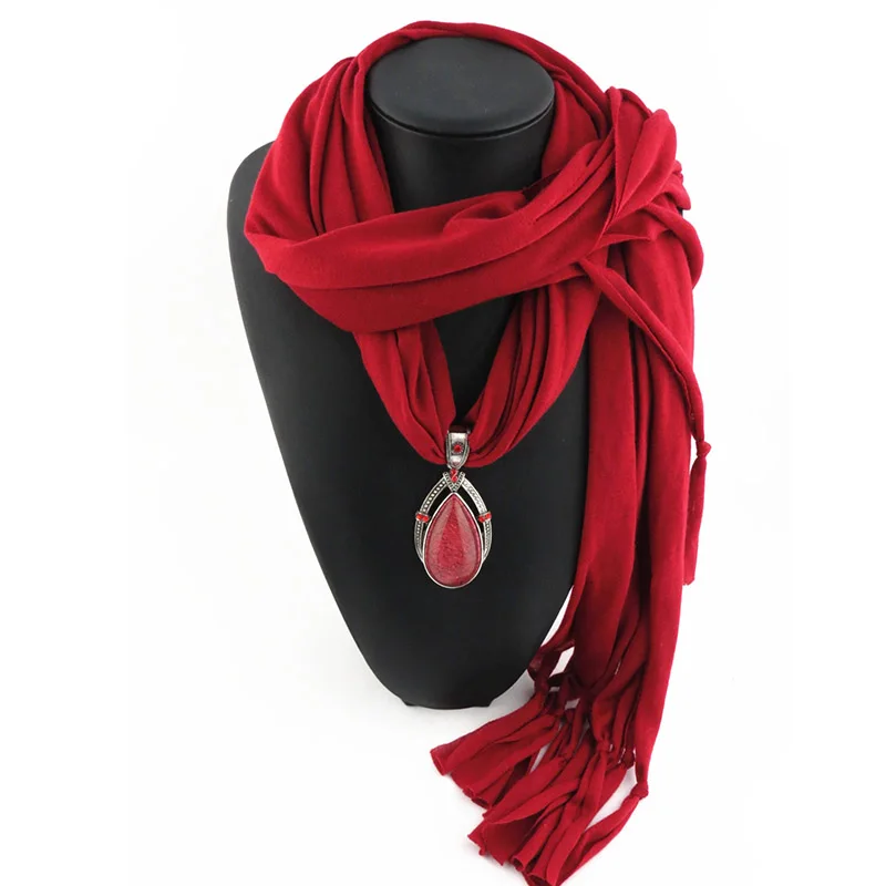 LaMaxPa новые модные женские однотонные ювелирные изделия шифоновый шарф с подвеской жемчужные шали и палантины мягкие женские аксессуары 65 цветов - Цвет: 11