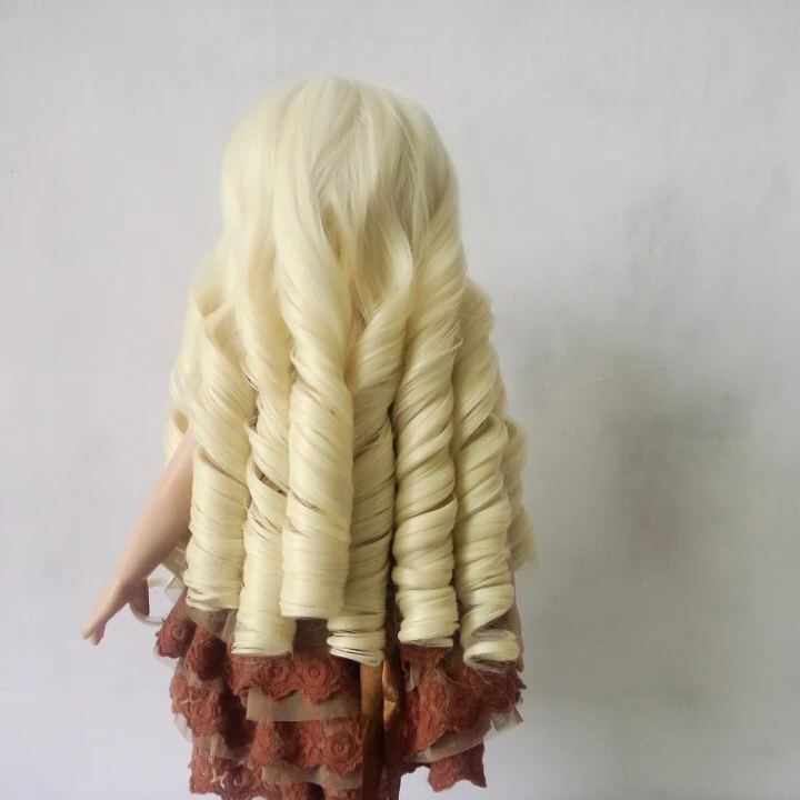ЦЕНТР расставания девушка стиль куклы парики для 1" Высота американская кукла аксессуары термостойкие волокна кукла волос кусок - Цвет: Белый