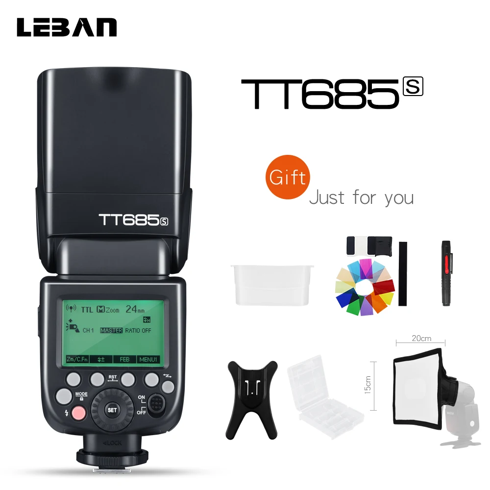 New Godox TT685S 2.4G HSS 1/8000s TTL II GN60 Camera Flash Speedlite