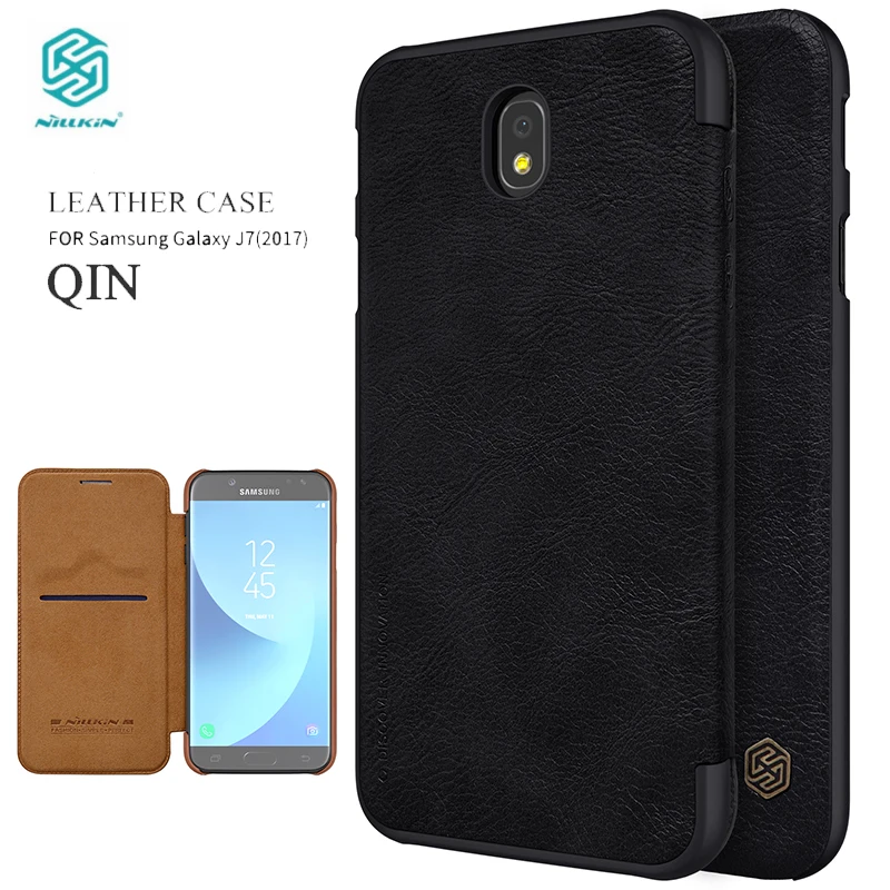 

Flip Case for Samsung Galaxy J7 2017 J730F J7 Pro Case Nillkin Qin Series PU Leather Cover sFor Samsung Galaxy J7 2017 Case
