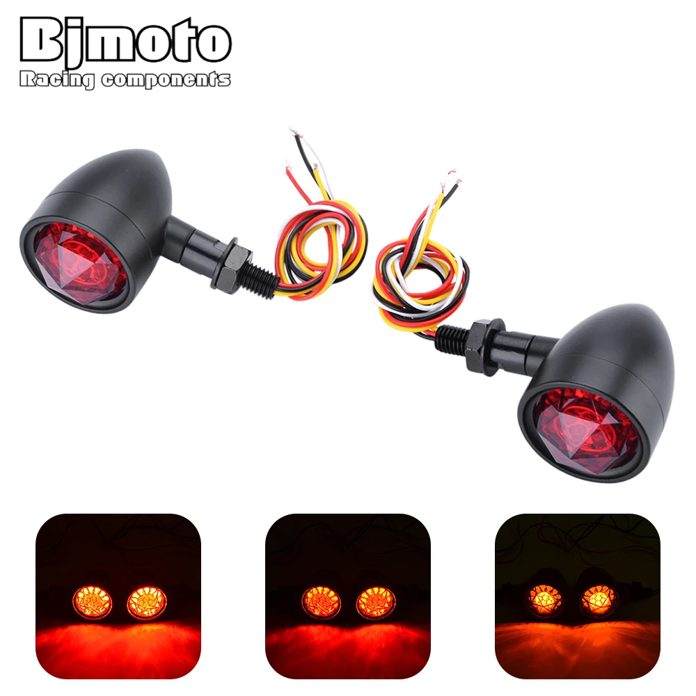 Bjmoto 10Mm Anteriore Posteriore Moto Led Indicatori Di Direzione Moda Diamante Lampeggiatori Indicatore Lampeggiatori Lampada Per Honda Yamaha