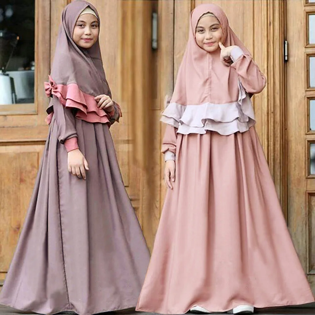 Toddler Baby Kid Girl Ramadan Muslim Abaya Dubai Robe Traditional Clothing Dress | Детская одежда и обувь