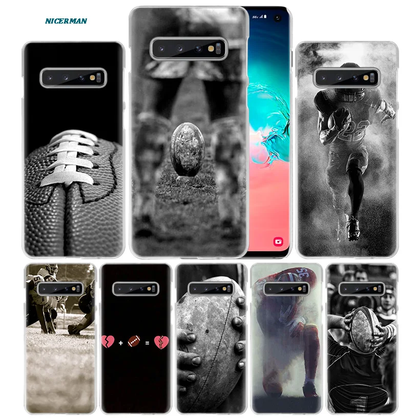 

Rugby Ball Sport Case for Samsung Galaxy S10 5G S10e S9 S8 M30 M20 M10 J4 J6 Plus J8 2018 Note 8 9 Clear Hard PC Phone Cover NEW