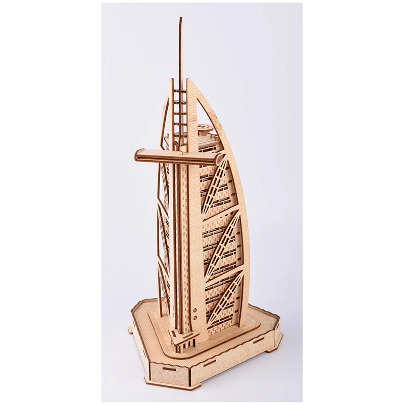 Burj Al Arab Дубай отель парусский 3D деревянная модель головоломка лазерная резка