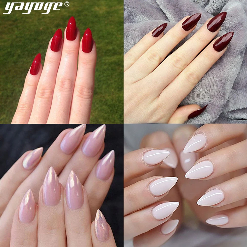 Yayoge 100 шт. белый натуральный Цвет французский Seamless False Nails 10 типа длинная акриловая сплетенная Пресс on Nails Советы Маникюр "сделай сам"