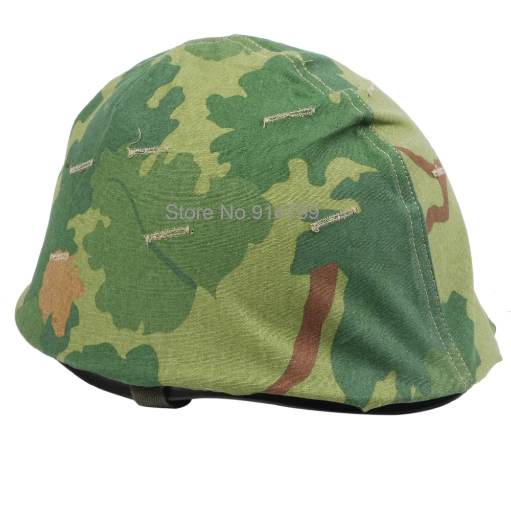 

WWII US ARMY M1 GREEN HELMET -33556+VIETNAM WAR US MITCHELL REVERSIBLE HELMET COVER -31665