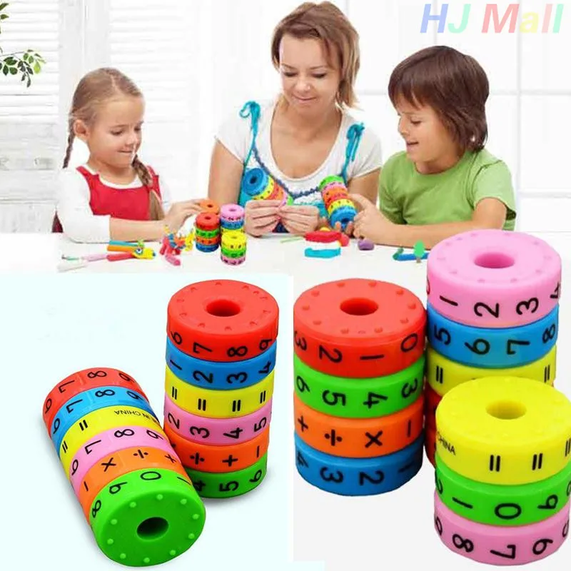 

6 Wheel Set Colorful Kids Baby Number Mini Arithmetic Magnet Development Educational Toy Intelligence Tool Gift