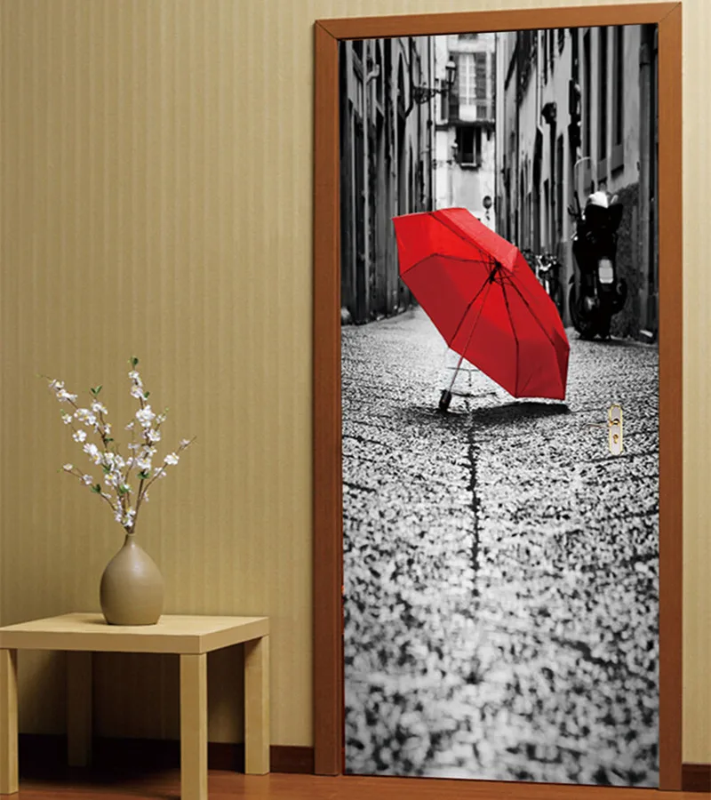 Modern Simple Wallpapers 3d Red Umbrella Background Wall Decoration