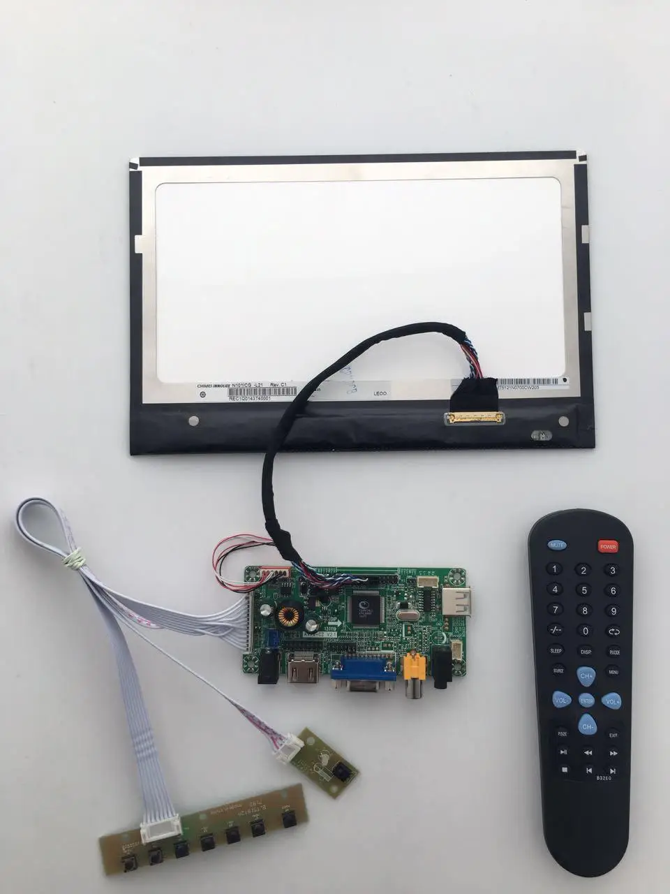 HDMI- VGA -AV -Audio LCD controller  board +IPS 10.1 inch LCD panel N101ICG-L21 1280*800+LVDS cable +OSD keypad +Remote control