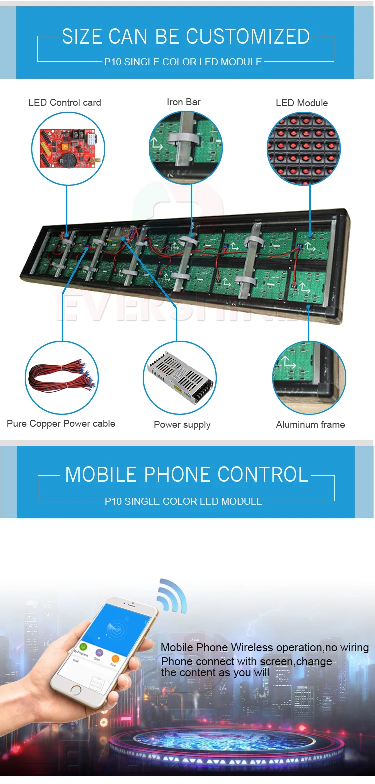 Chip de Digitalização Vermelha ao ar Módulo do Painel de Exibição Exibição de Mensagem Preço de Fábrica 10mm P10 1 e 4 Epistar Única Cor Livre Levou de Mensagem 320x160mm 32x16 Pixels 12 10mm P10 1 4 Epistar Chip de