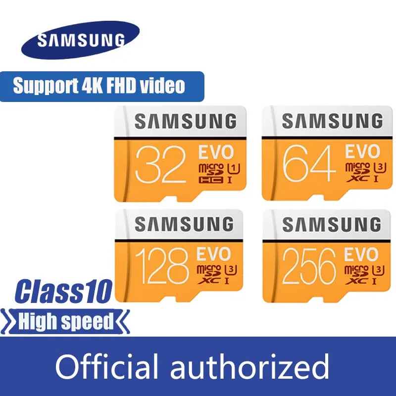 Samsung карты MicroSD 32 ГБ, 64 ГБ и 128 Гб карты памяти UHS-I 100 МБ/с. EVO microSDHC SDXC Class10 4 K TF карты для смартфона Tablet и т. д