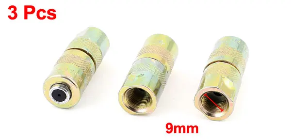 Excavator 4 Jaws Type Pressure Grease Gun Nipple Connector Coupler 3pcs
