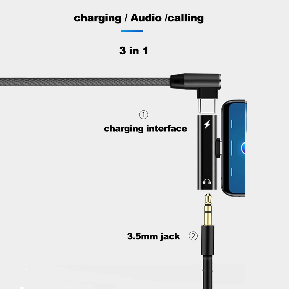 Cherie 2 в 1 Тип C Aux 3,5 мм разъем для наушников аудио адаптер для samsung Xiaomi Mi 9 huawei Google, HTC USB-C разветвитель для зарядки