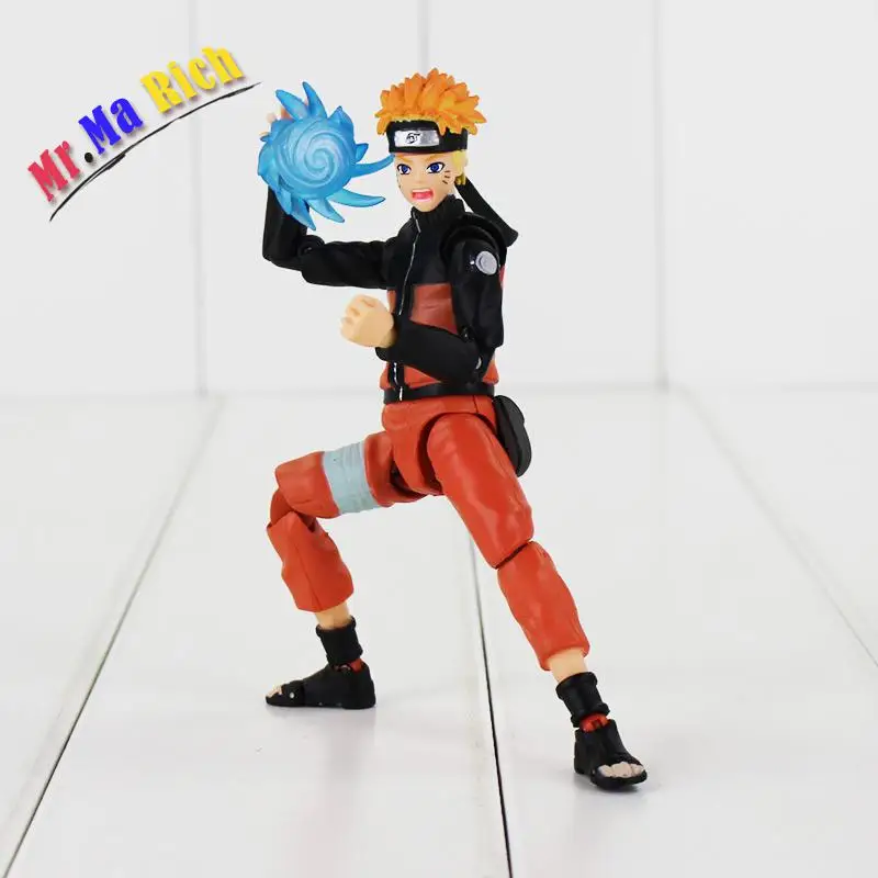 14 см аниме Наруто Shippuden Figuart Giocattolo Uzumaki Uchiha Саске фигурка Con La Spada Shuriken Arma Modello