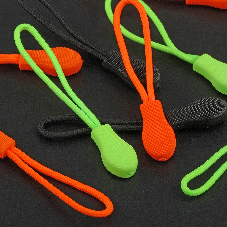 10pcs Zipper Pull Cord Rope Puller Ends Lock Zip Clip Buckle For Clothing Bag A 
