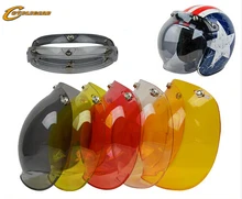 3-snap Open Face Helmet Visor Vintage Retro Motorcycle Helmet Bubble Shield Visor Lens Peak for bitwell helmets