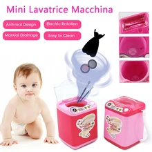 Мини-симулятор для детей, игра, милые косметические слоеные электрические стиральные машины, губка для удаления макияжа, детская мебель, игрушки