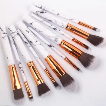 

MAANGE 10Pcs Marble Texture Makeup Brushes Set Powder Foundatin Eye Shadow Contour Blush Cosmetic Marbling Make Up Brush Tool