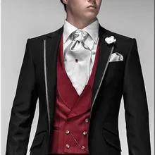 Последний стиль, одна пуговица, с острым отворотом, мода, Terno Masculino Custume Homme, черное пальто куртка мужская костюм, 3 предмета