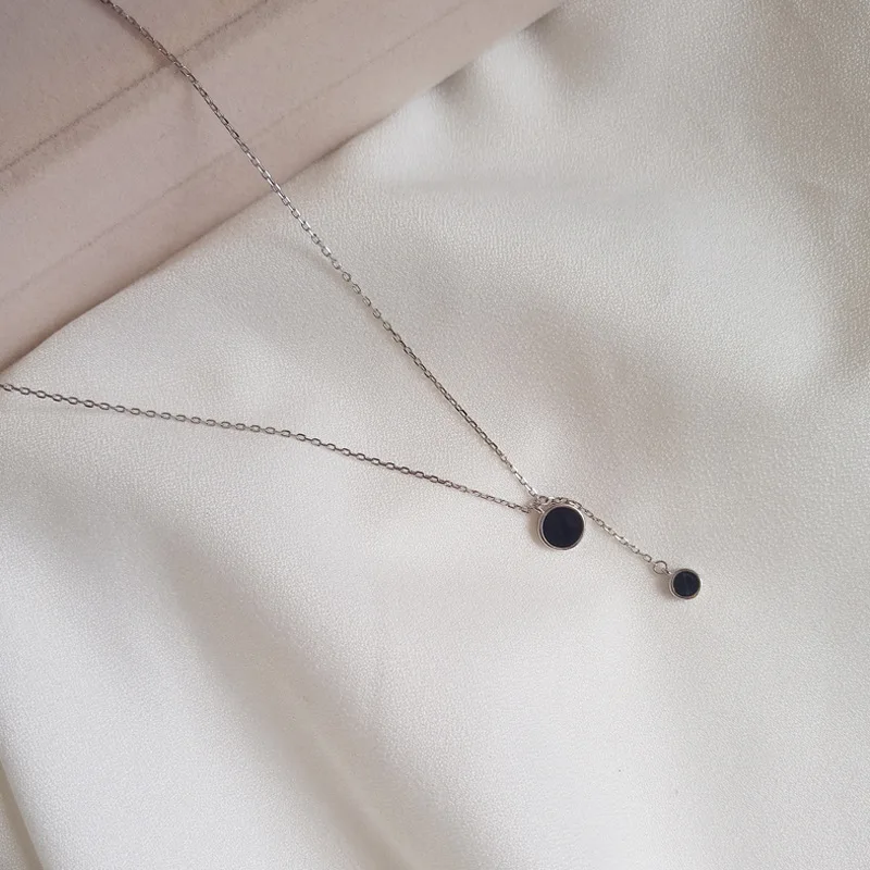 Модное креативное ожерелье, подвеска, сексуальная цепочка для ключицы, черное Очаровательное ожерелье для женщин, Серебряное ювелирное изделие, колье