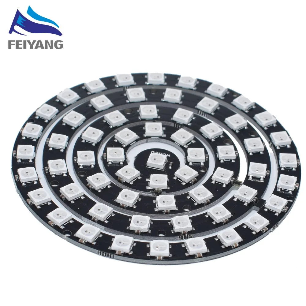 

1pcs RGB LED Ring 1Bit 8Bit 12Bit 16Bit 24Bit WS2812 5050 RGB LED + Integrated Drivers