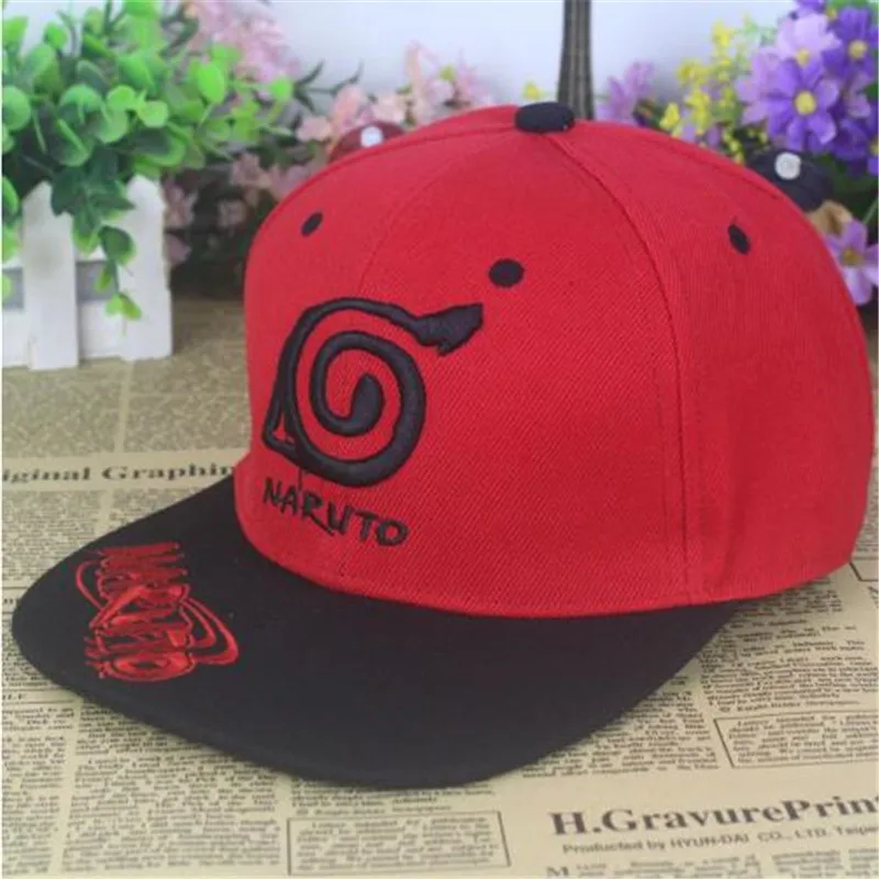 

BOOCRE Animation NARUTO Cosplay Sun Hat 3D Stereoscopic Embroidery Sunhat Shade Flat Hip Hop Cap