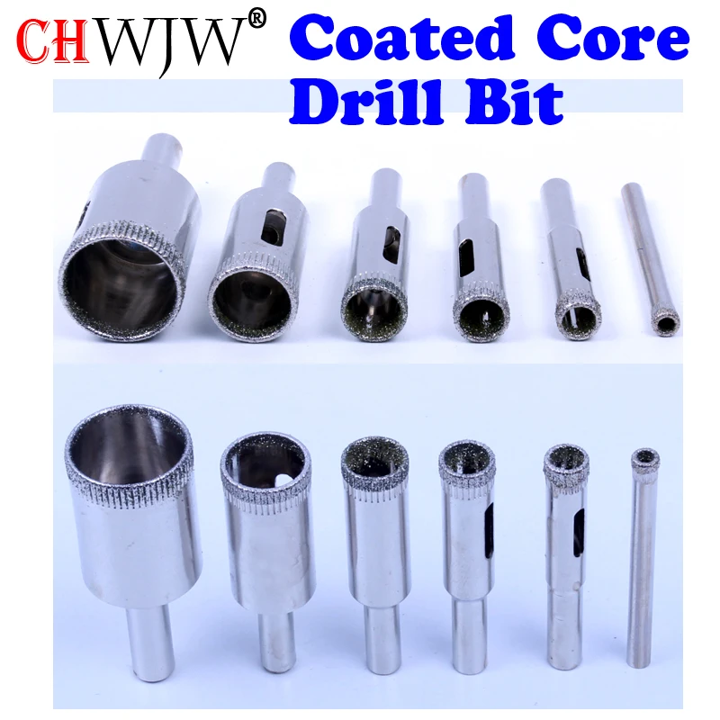 10pcs Diamond Coated Core Drill Bit Tile Marble Glass Ceramic Hole Saw Set 6mm-30mm rsmxyo 6mm 16mm diamond coated drill bit for tile marble glass ceramic hole saw drill diamond core bit meal drilling