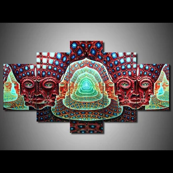 

Living Room HD Printed Modular Canvas Poster 5 Panel Tool Alex Grey Graphical Framework Wall Art Painting Home Decor Pictures