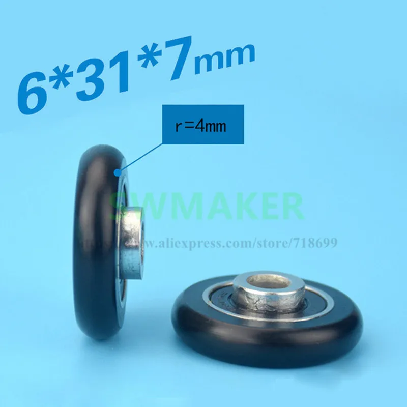 6*31*7mm package plastic bearing cam POM spherical pulley bearing