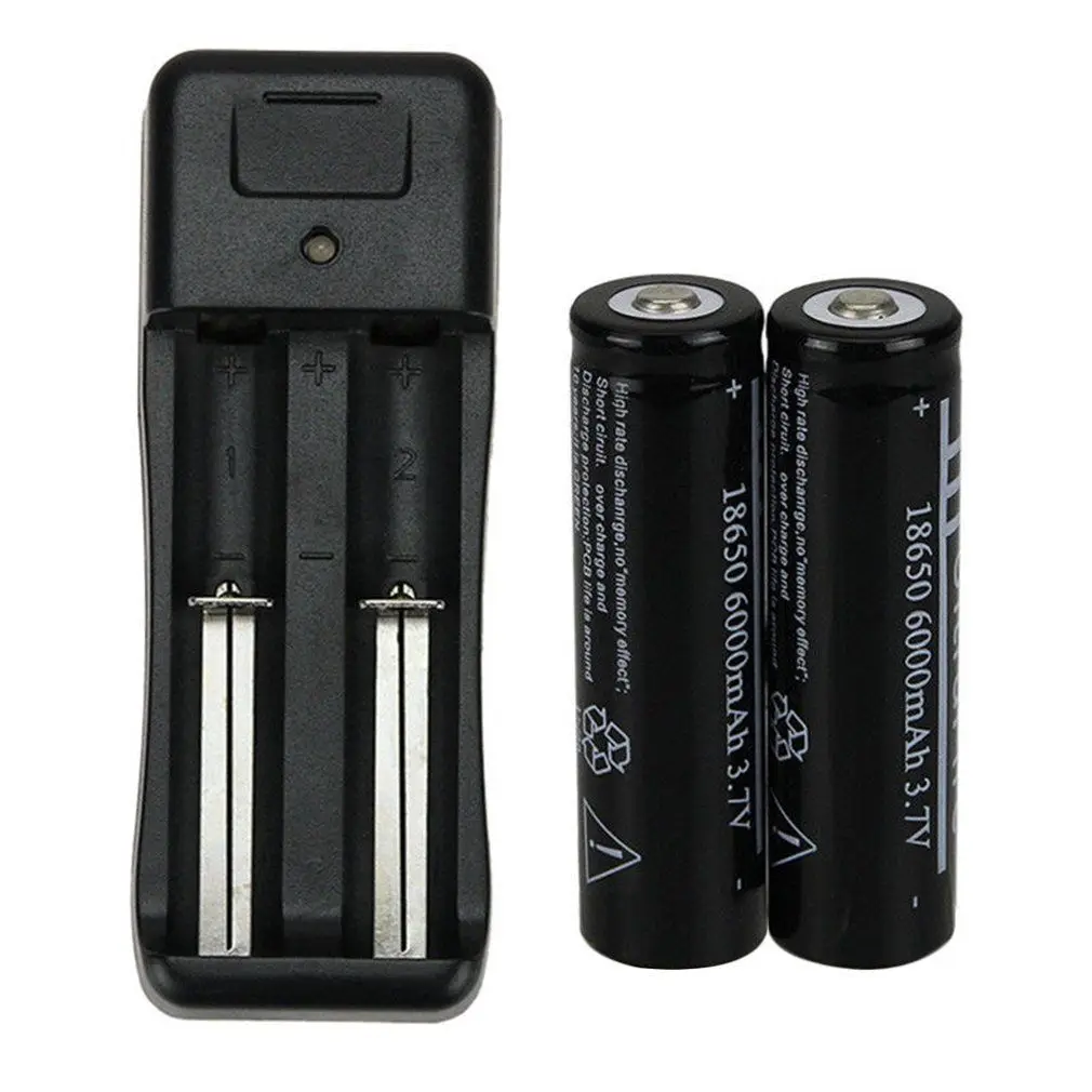 

GTF 2x18650 6000mAh 3.7V Li-ion Rechargeable Batteries + Battery Charger