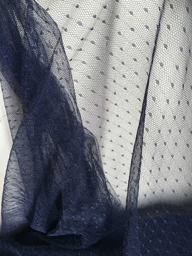 160cm wide 2meters/lot dark navy mesh gauze tulle fabric good quality