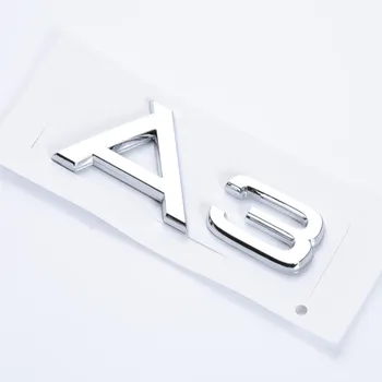 

10pcs 3D ABS Silver Rear Trunk Letters Badge Emblem Emblems for Audi A3 A4 A5 A6 A8 A4L A6L A8L V6T V8T Car Assessoires