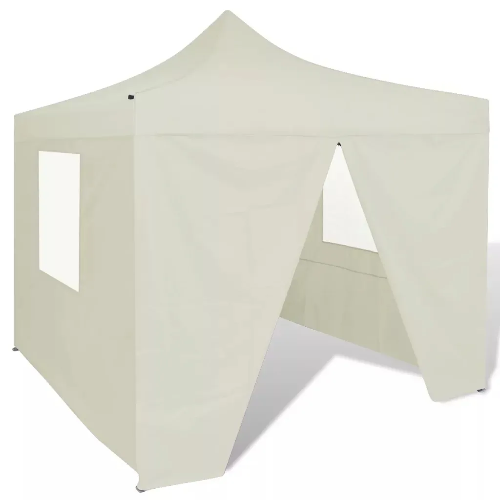 

vidaXL Foldable Cream Tent with 4 Walls 3x3m Weddings Parties Barbecues Festivals Back Yard Outdoor Events Waterproof Big Tent