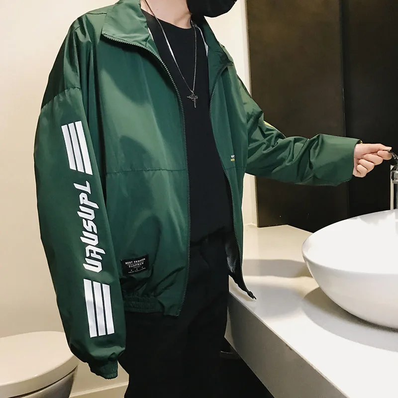 ArmyGreen Anorak куртка-бомбер мужская негабаритная Повседневная Большая Молодежная мужская куртка Харадзюку пилот Erkek Мон мотоцикл рейв мужская одежда 5J025 - Цвет: ArmyGreen