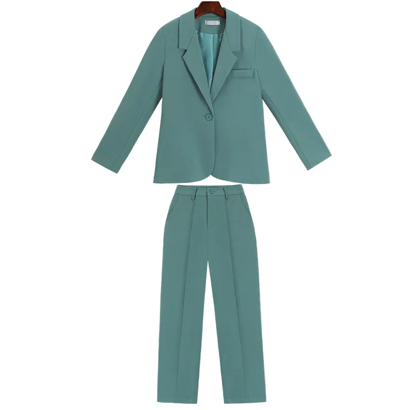 Women's suit pantsuit Office long sleeve suit jacket female Slim trouser suit Ladies jacket set 2019 autumn new