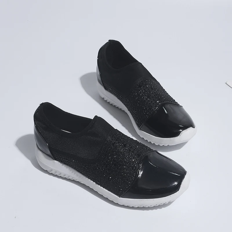 Femmes Des Chaussures Dames Respirant Mocassins Été Printemps Noir De Casual Glissement or Taille Confortable Cristaux Sur rouge 44 Plat Sneakers Mode 2019 0qE6wF