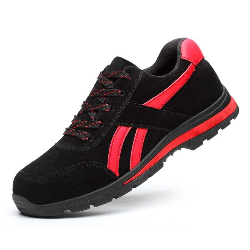 Мужская Рабочая защитная обувь со стальным носком модная дышащая Спортивная дышащая обувь легкая летняя мужская спортивная обувь - Цвет: Color1